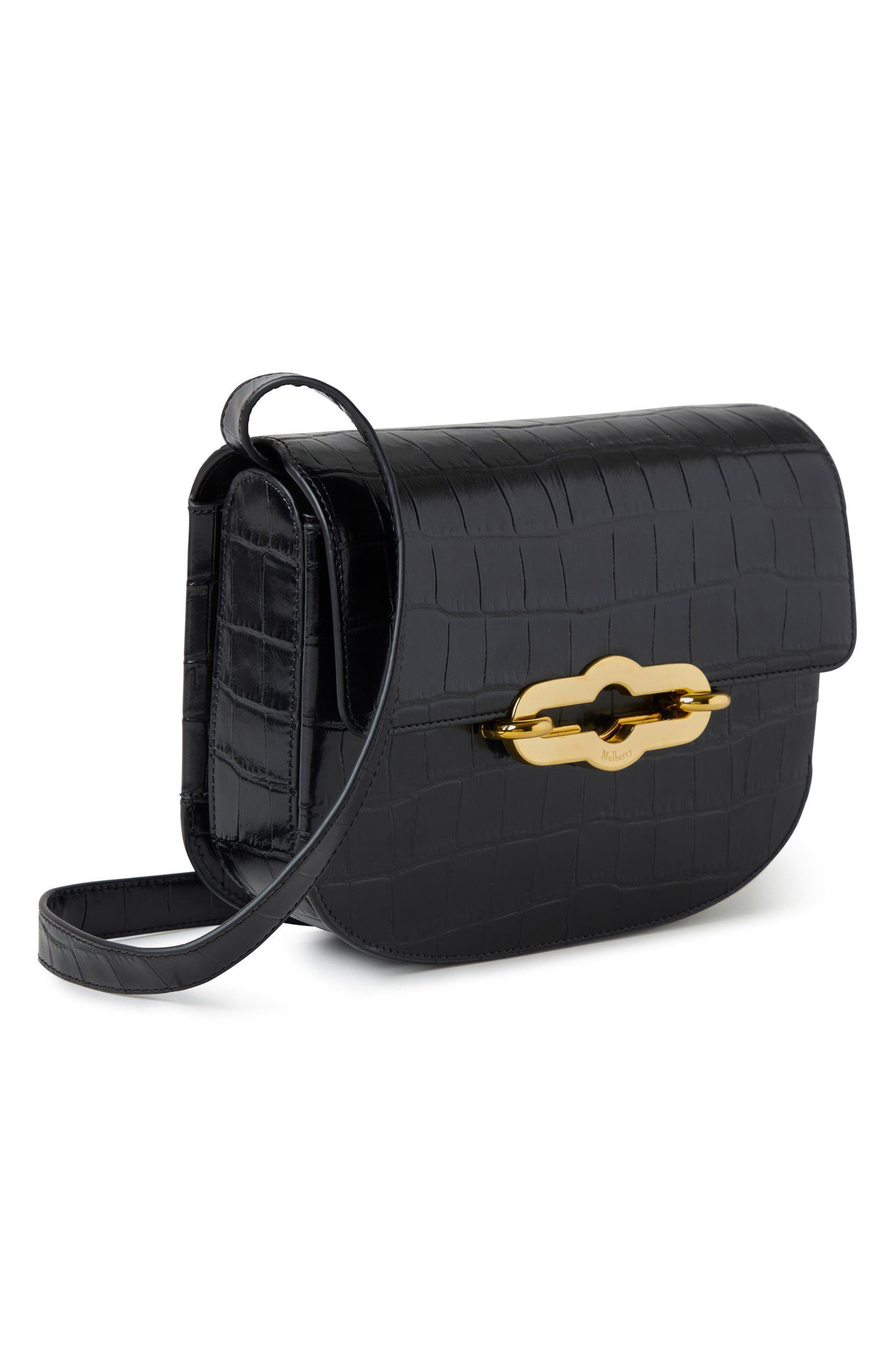 Mulberry Pimlico Shiny Croc Embossed Leather Satchel, Alternate, color, 