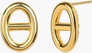 Bearfruit Jewelry Sterling Silver 18k Gold Plated Erin Circle Earrings Statement Piece