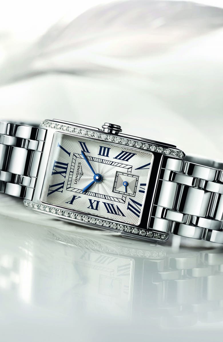 Longines DolceVita Diamond Bracelet Watch, 20.5mm x 32mm, Alternate, color,