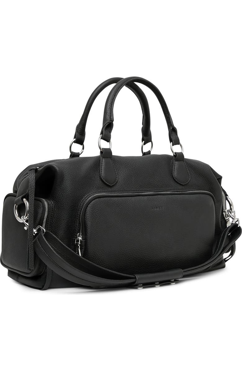 AIMEE Away We Go Leather Duffle Bag, Alternate, color, Black