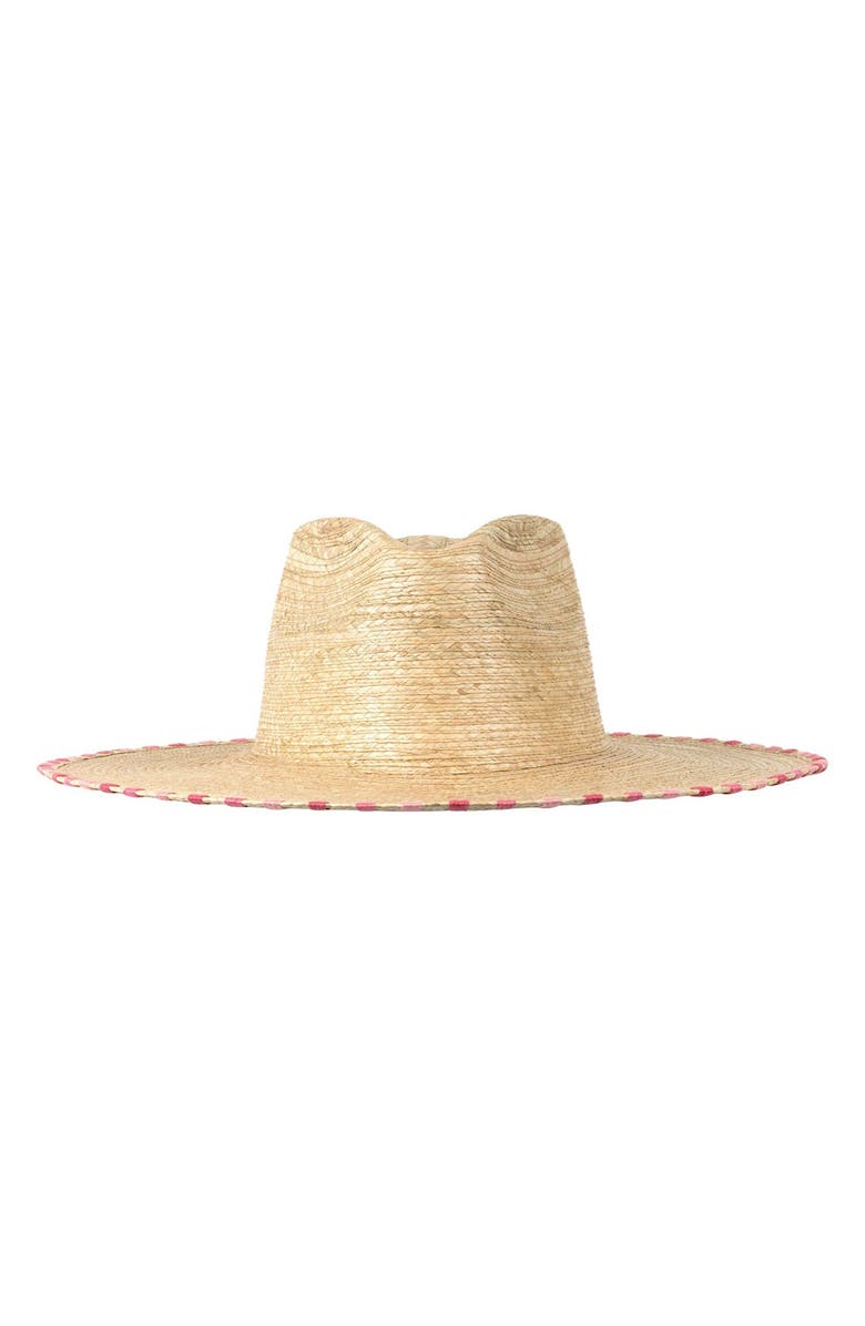 Sunshine Tienda Adelina Woven Palm Straw Sun Hat, Main, color, Pink
