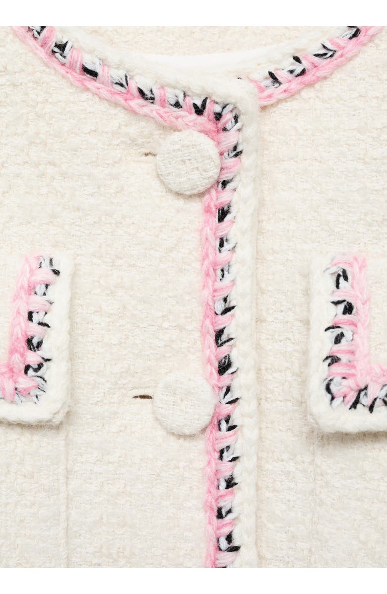 MANGO Whipstitch Tweed Jacket, Alternate, color, 