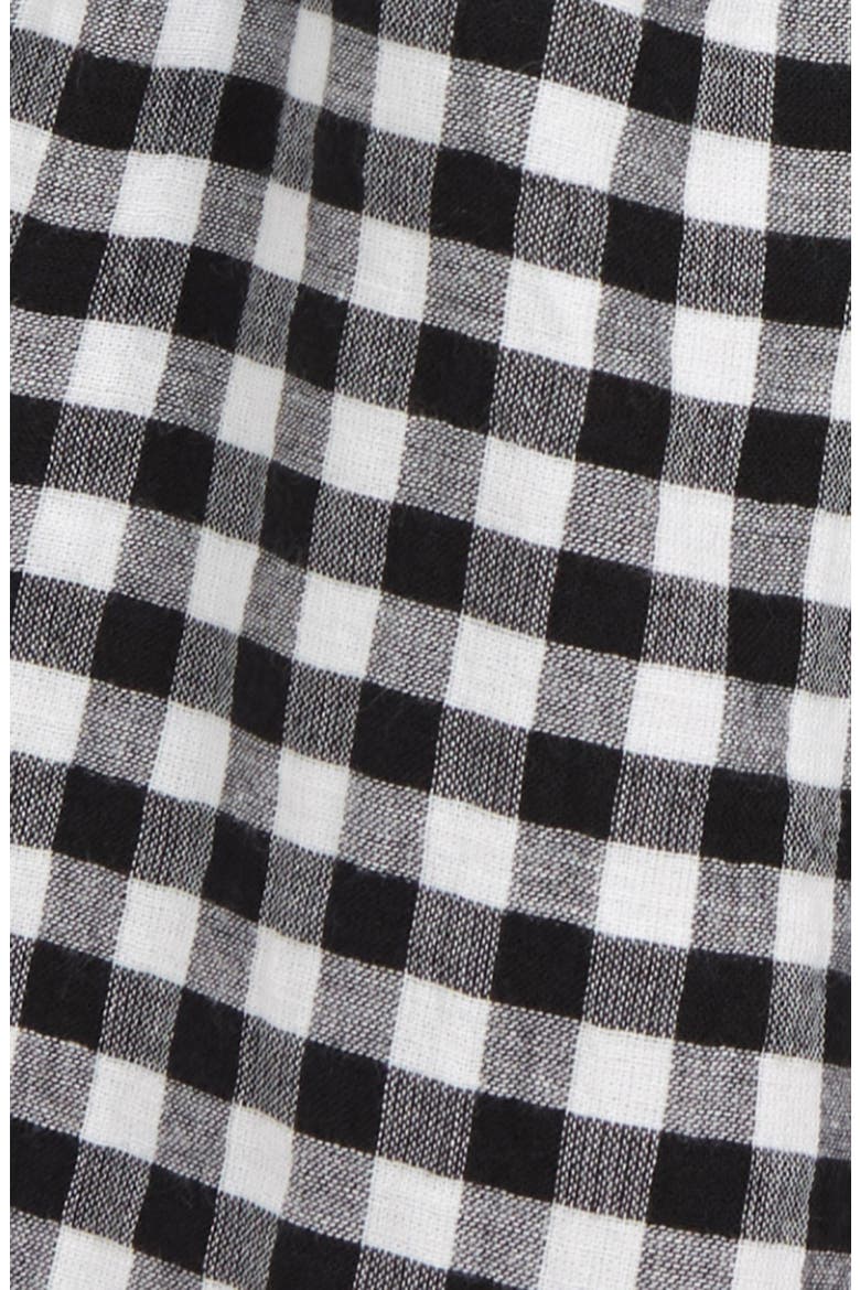 Nordstrom Garden Flutter Bubble Romper, Alternate, color, BLACK- WHITE GINGHAM