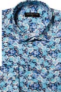 MASUTTO Johnson Multi Navy Floral Print Button-Up Long Sleeve Shirt