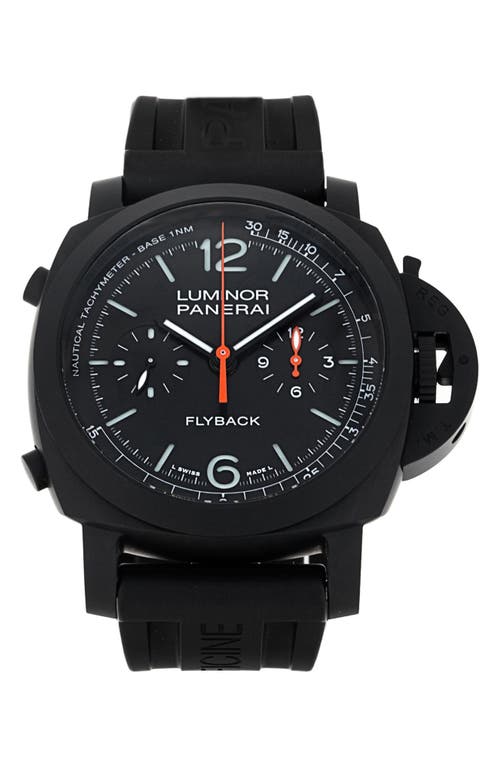 Watchfinder & Co. Panerai 2022 Luminor Marina Chronograph Pam01298 Automatic Rubber Strap W In Black