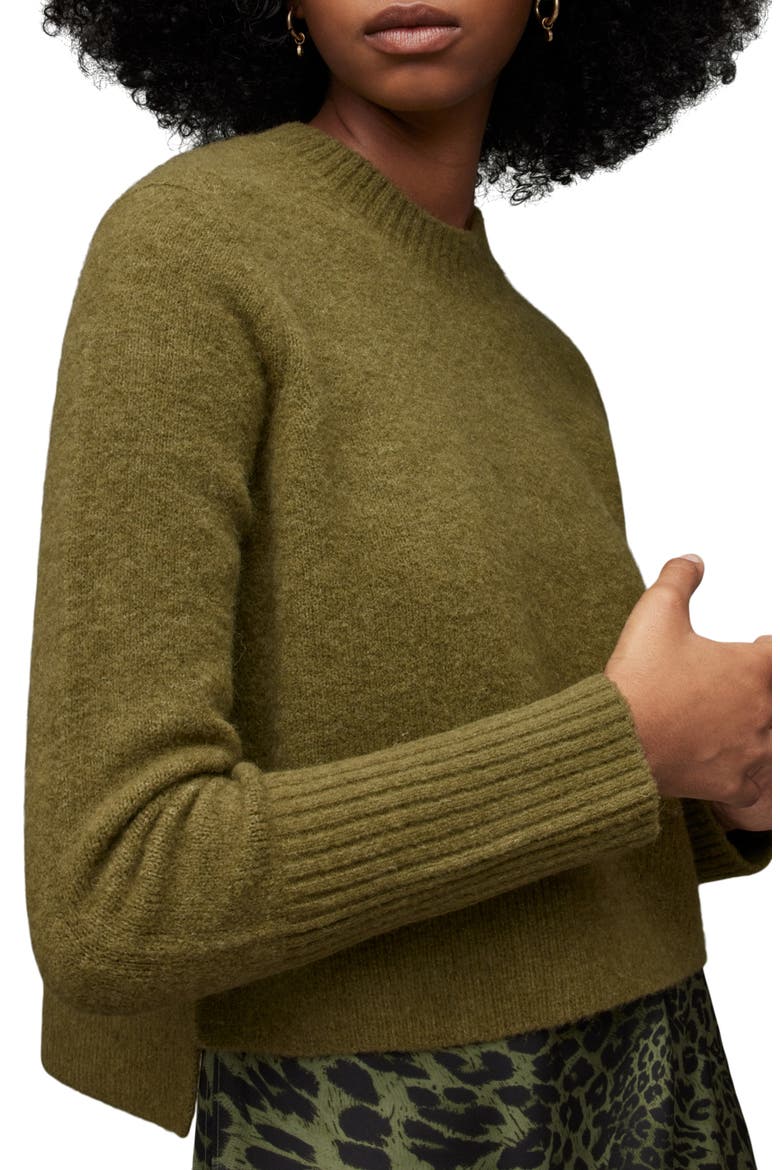 Tiana Kiku Two-Piece Wool & Alpaca Blend Sweater & Slipdress, Alternate, color, KHAKI GREEN