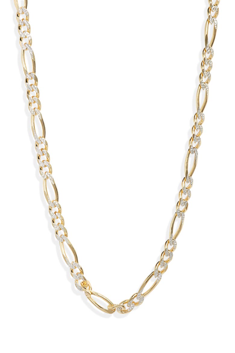 Diamond Cut Figaro Chain Necklace, Main, color, GOLD