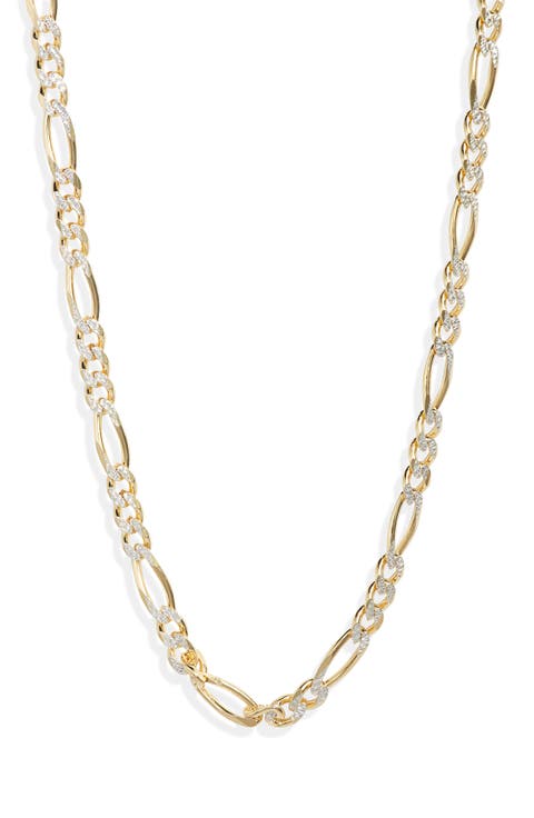 Diamond Cut Figaro Chain Necklace