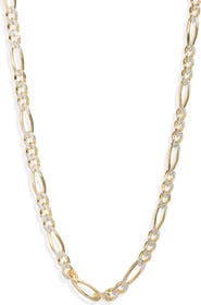 Argento Vivo Sterling Silver Diamond Cut Figaro Chain Necklace