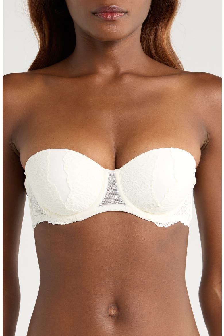 Posie Lace Padded Underwire Bra, Alternate, color, SNOW WHITE