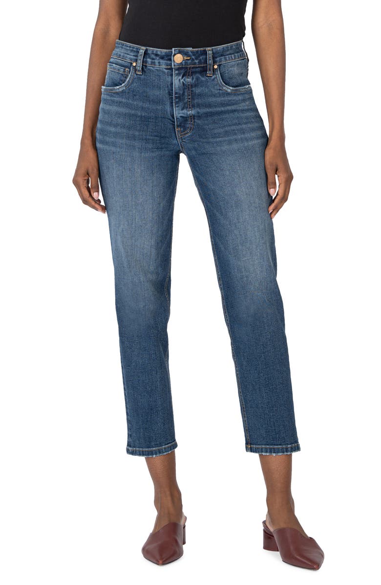 KUT from the Kloth Elizabeth Fab Ab High Waist Crop Straight Leg Jeans, Main, color, 