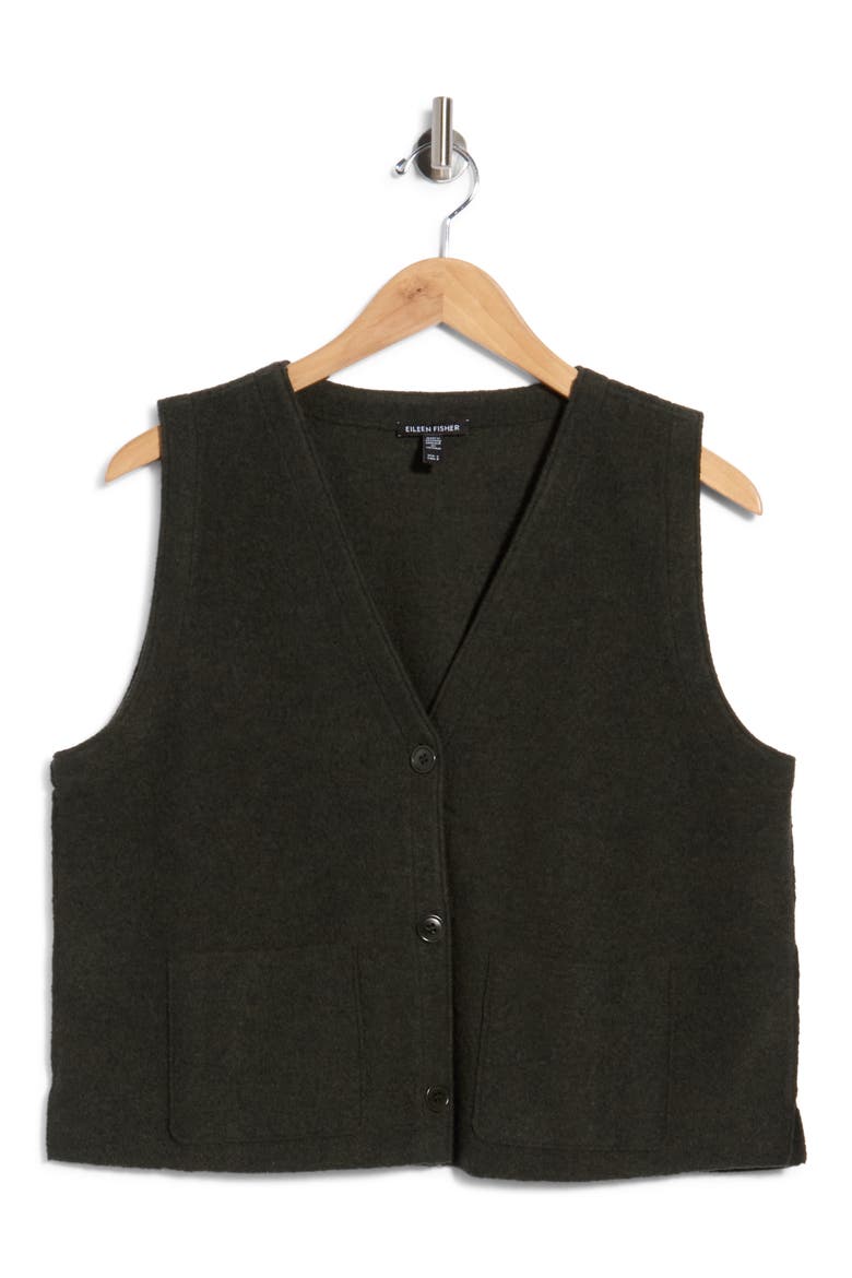 Extra Fine Merino Wool Button Front Vest, Alternate, color, WDLND