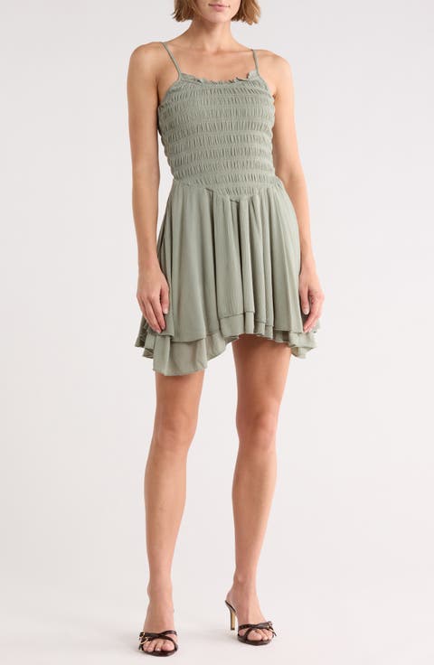 Smocked Fit & Flare Minidress