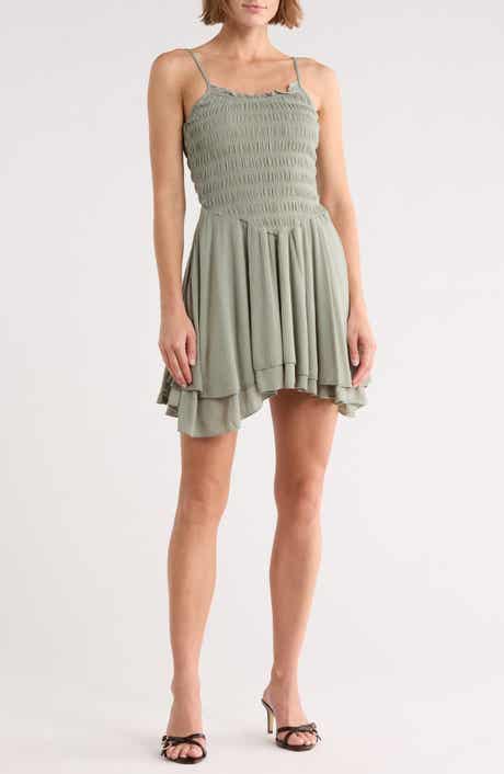 Smocked Fit & Flare Minidress