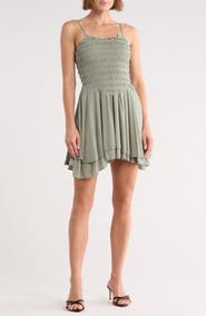 Madden Girl Smocked Fit & Flare Minidress