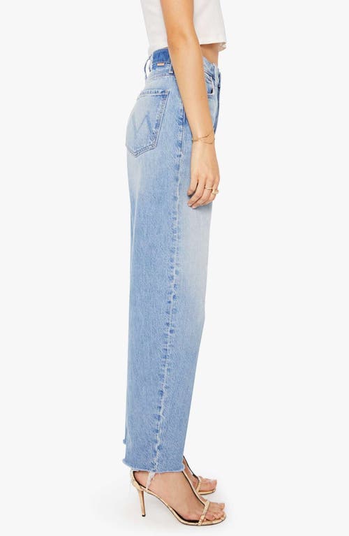 Mother The Fan Girl Hover Fray Hem Barrel Jeans In Blue