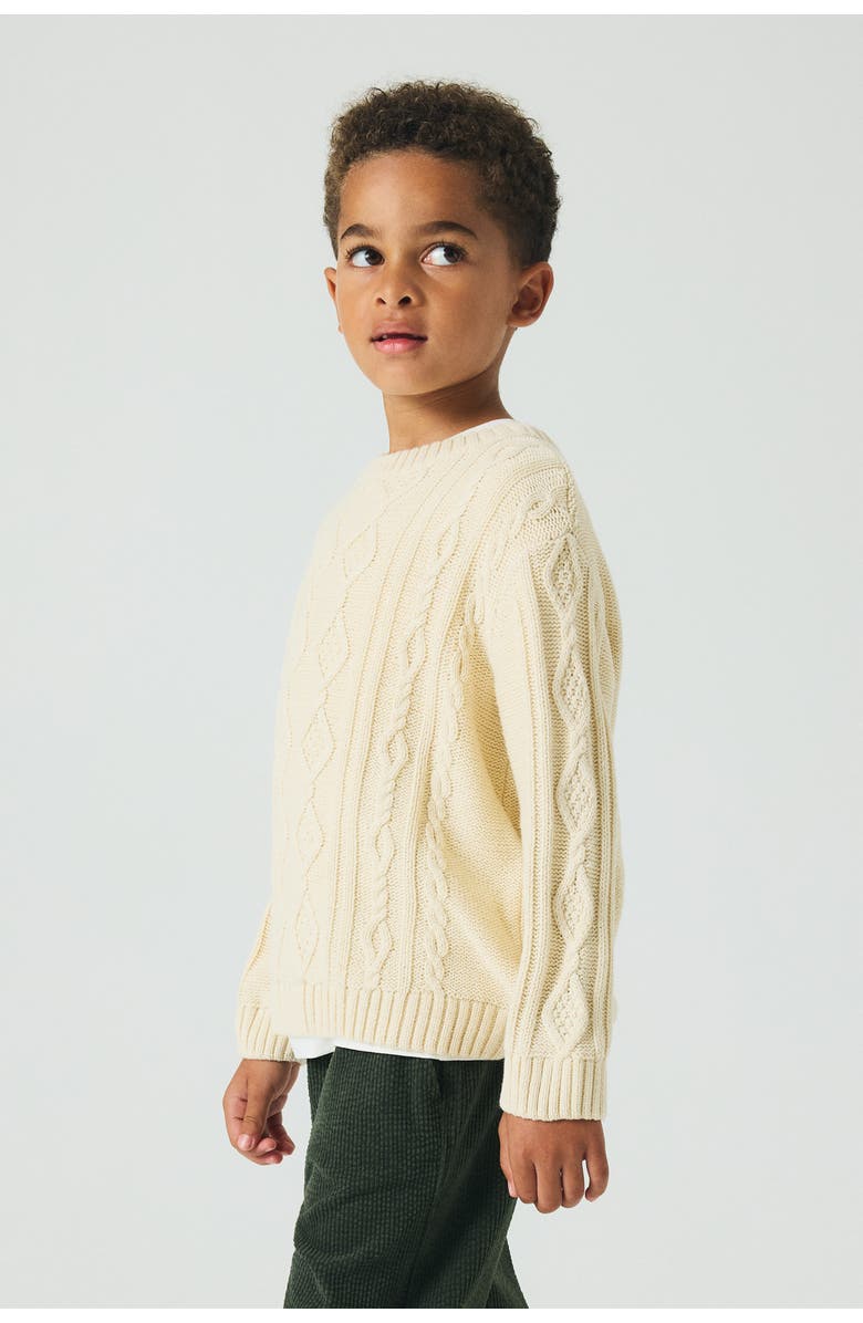 H&M Cable-knit Jumper, Alternate, color, Light Beige