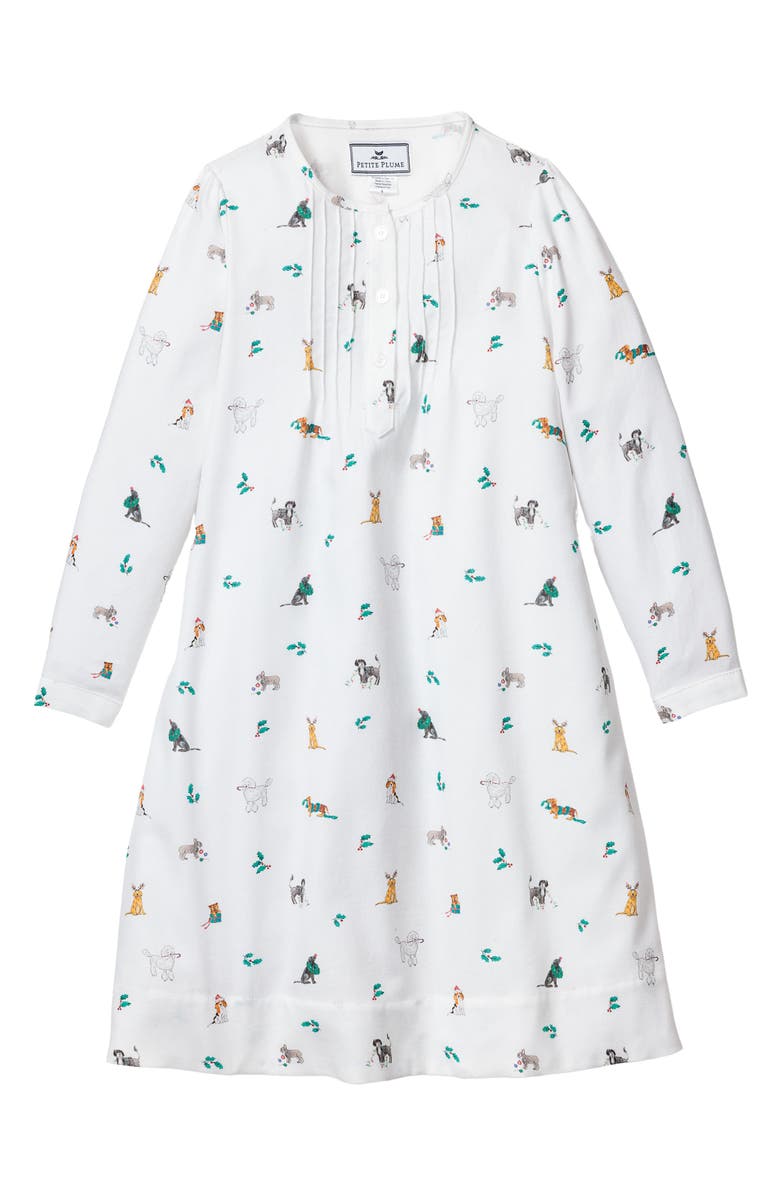 Petite Plume Kids' Beatric Jingle Paws Nightgown, Main, color, 