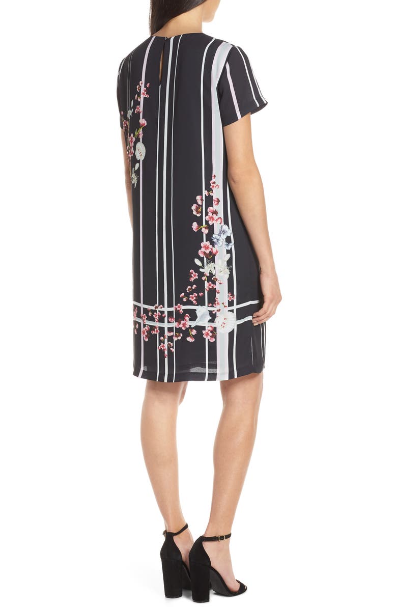 Forest Lily Stripe Floral Shift Dress, Alternate, color, 