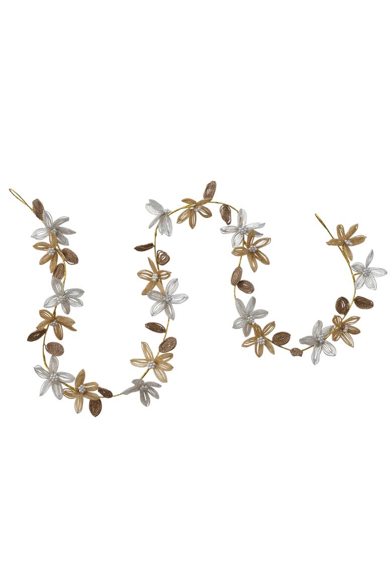 Handblown Glass Blooms Garland with Iron Wire, Main, color, Multicolor