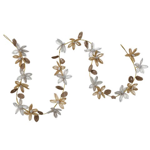 Handblown Glass Blooms Garland with Iron Wire