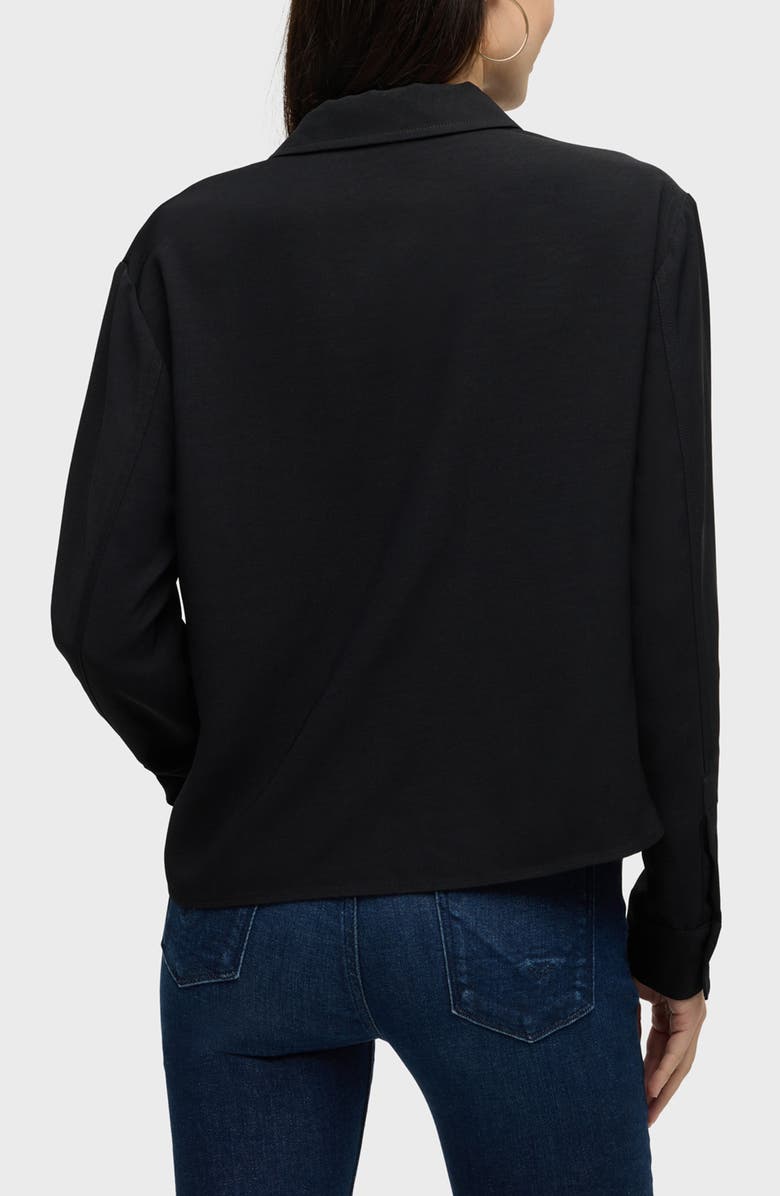 Hudson Jeans Knot Front Button-Down Shirt, Alternate, color, Black