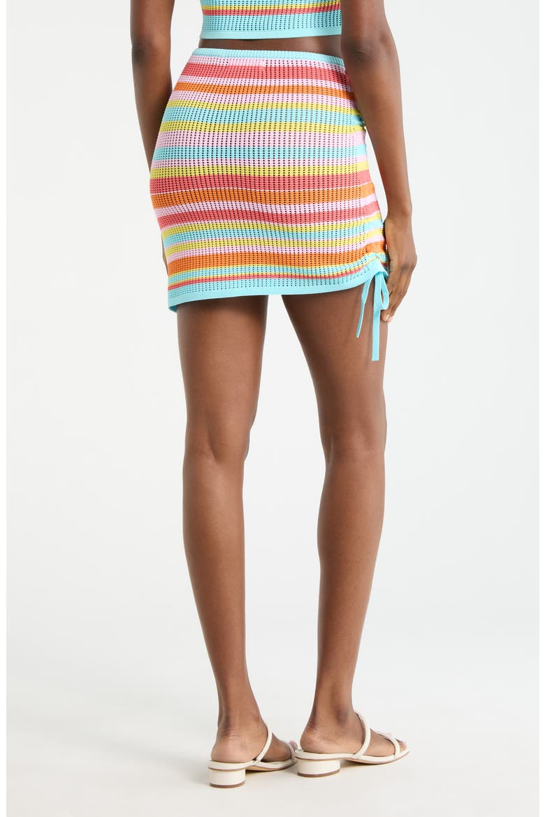 Stripe Open Knit Cover-Up Miniskirt, Alternate, color, SUNSET STRIP