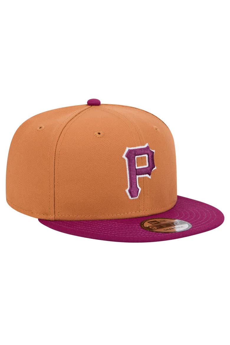 Men's New Era Brown/Purple Pittsburgh Pirates Color Pack Two-Tone 9FIFTY Snapback Hat, Alternate, color, Brown