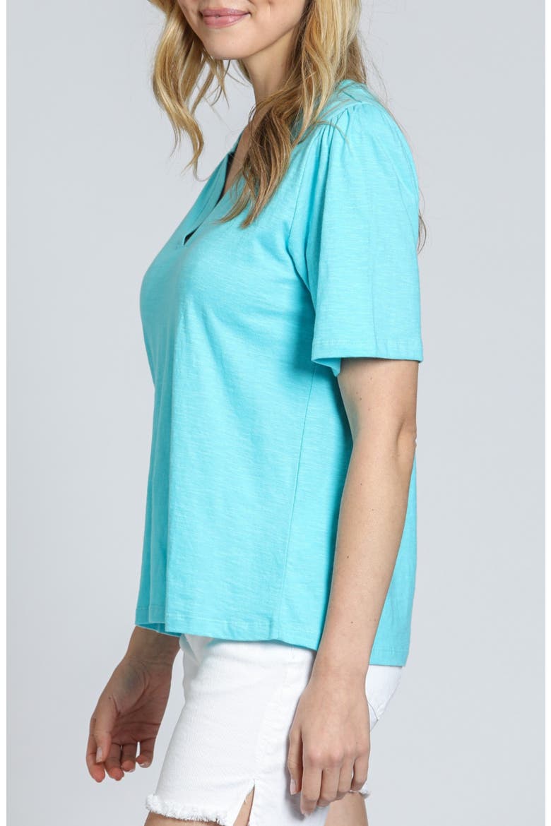 Split Neck T-Shirt, Alternate, color, CAPRI