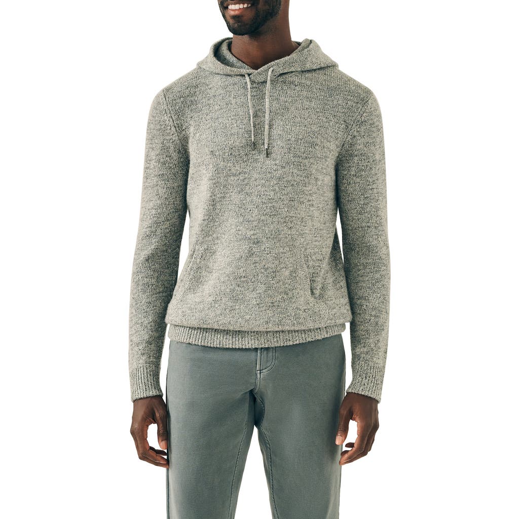 Faherty Wool & Cashmere Popover Hoodie In Rock Grey Marl