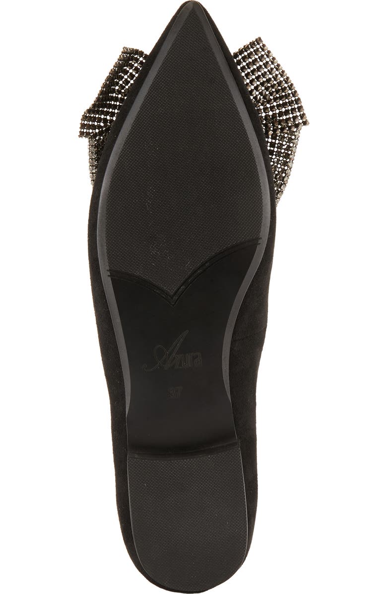 AZURA BY SPRING STEP Adularia Bow Flat, Alternate, color, Black Suede