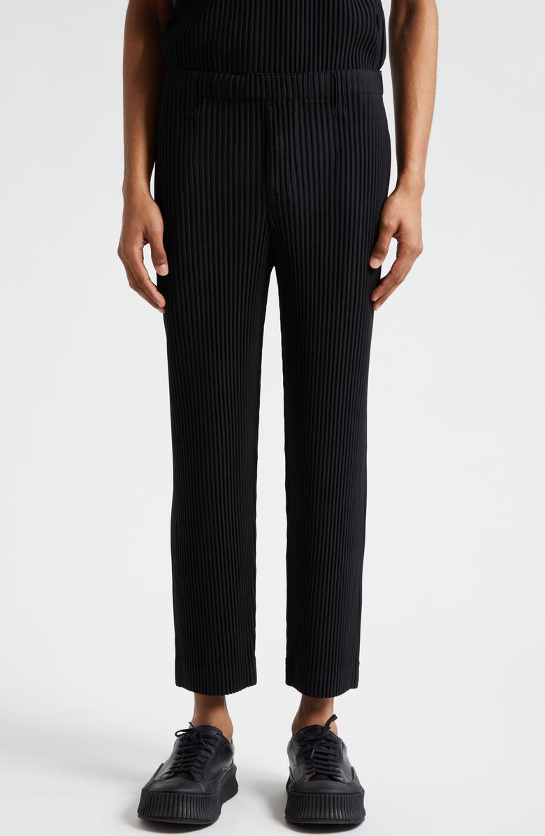 Homme Plissé Issey Miyake Pleated Pull-On Pants, Main, color, Black