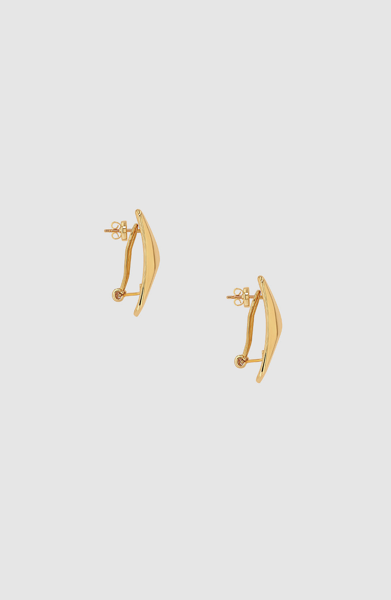 ANINE BING Curved Rectangle Earrings, Alternate, color, Gold