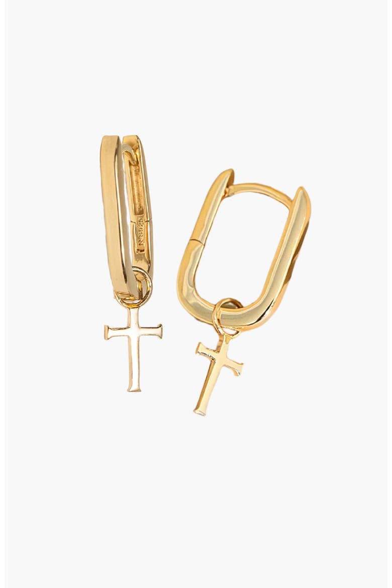 Chain Breaker U Hoop Earrings, Alternate, color, 18k Gold Plated