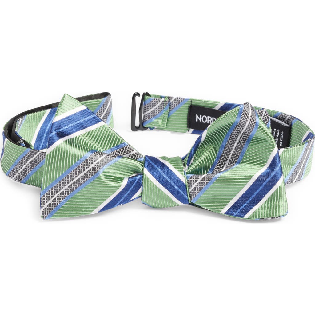 Nordstrom Stripe Silk Pre-tied Bow Tie In Green