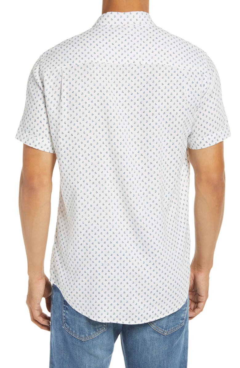 Rails Carson Slim Fit Floral Short Sleeve Linen Blend Button-Up Shirt, Alternate, color,