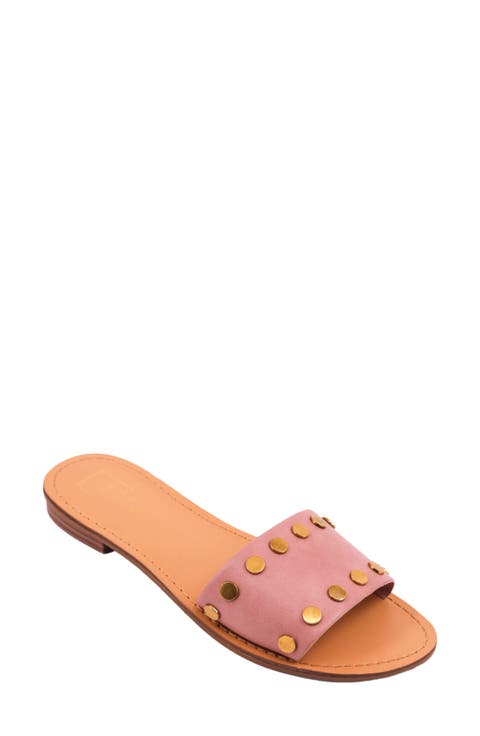 Pink Plaid Women's Slide Sandal