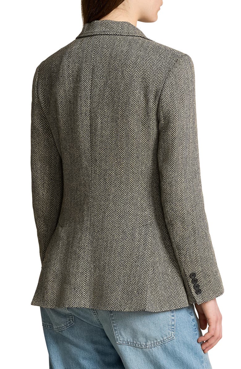 Polo Ralph Lauren Heritage Herringbone Blazer, Alternate, color, Black/Cream Herringbone