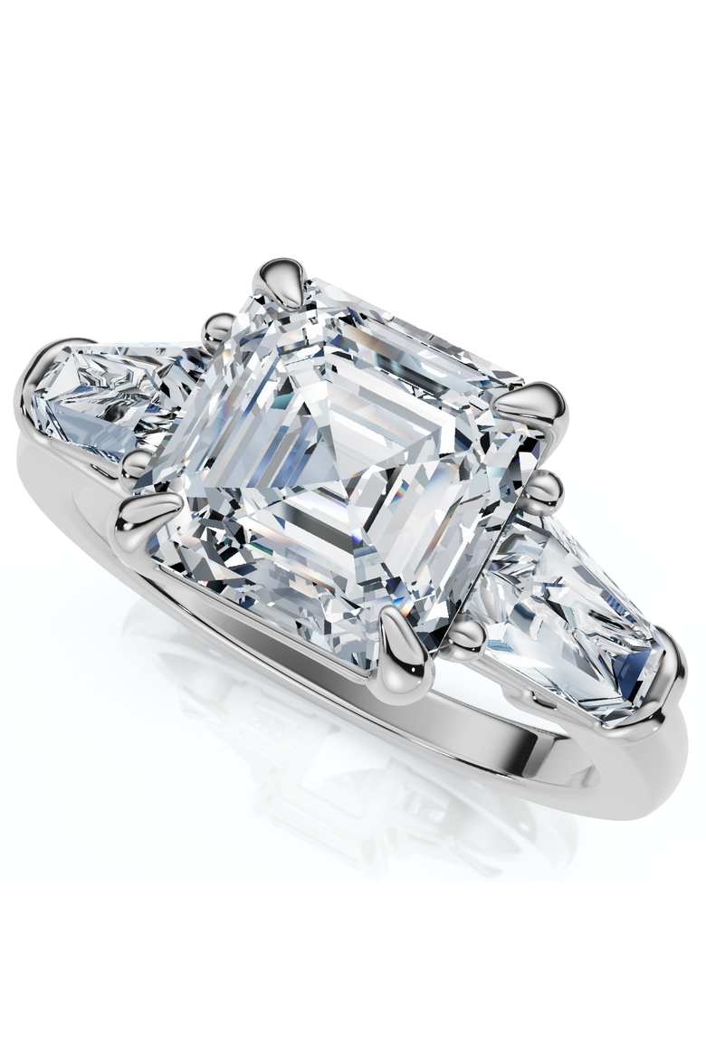 Certified 2 1/2Ct Paulina Asscher Dut Diamond Engagement Ring 14k Gold Lab Grown, Alternate, color, 14k White Gold