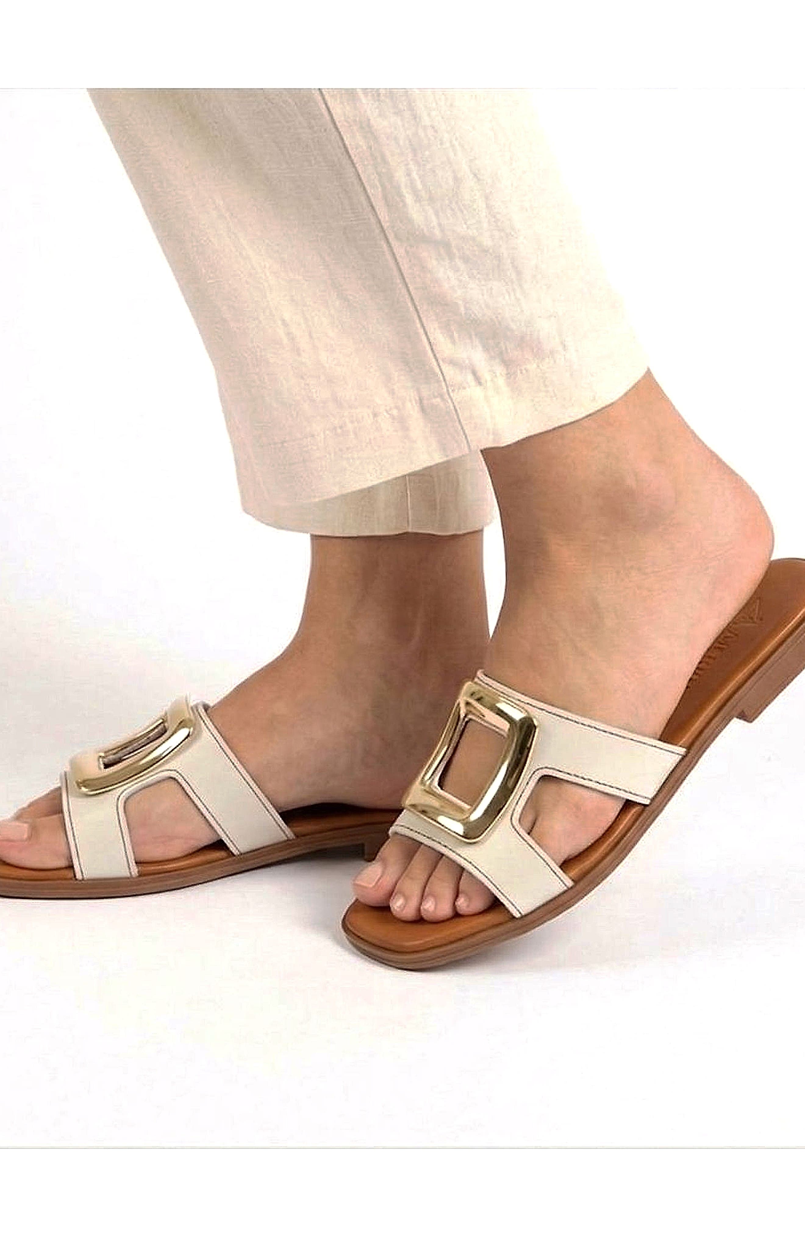 Brisa Flat Sandal, Alternate, color, Ivory