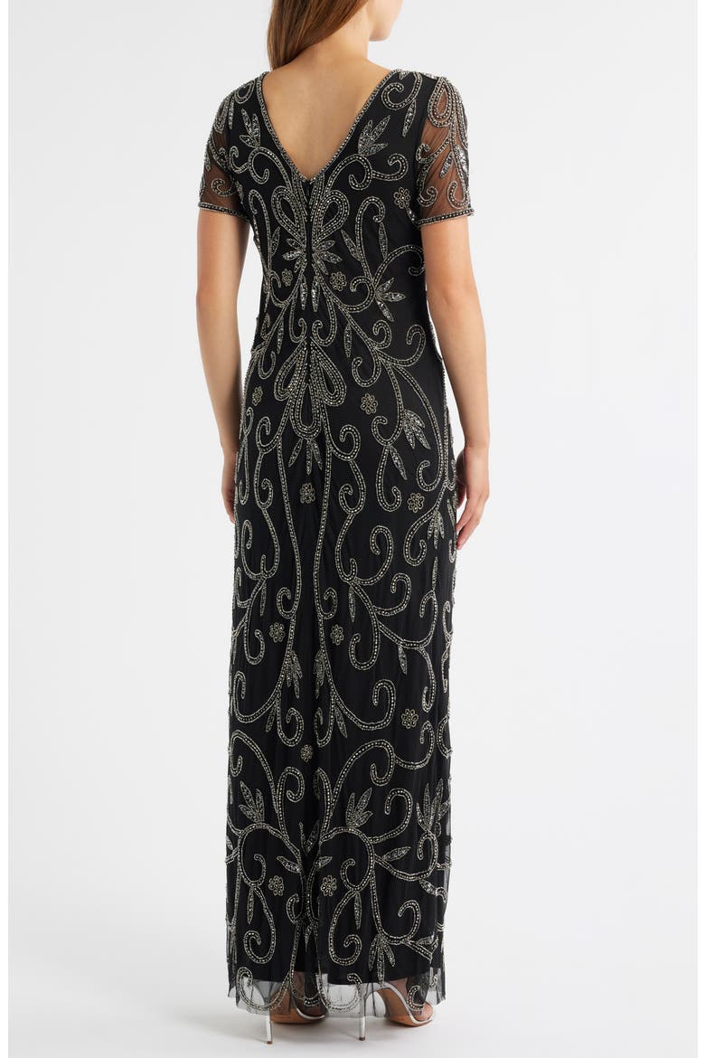 Beaded Gown, Alternate, color, BLACK/ SILVER