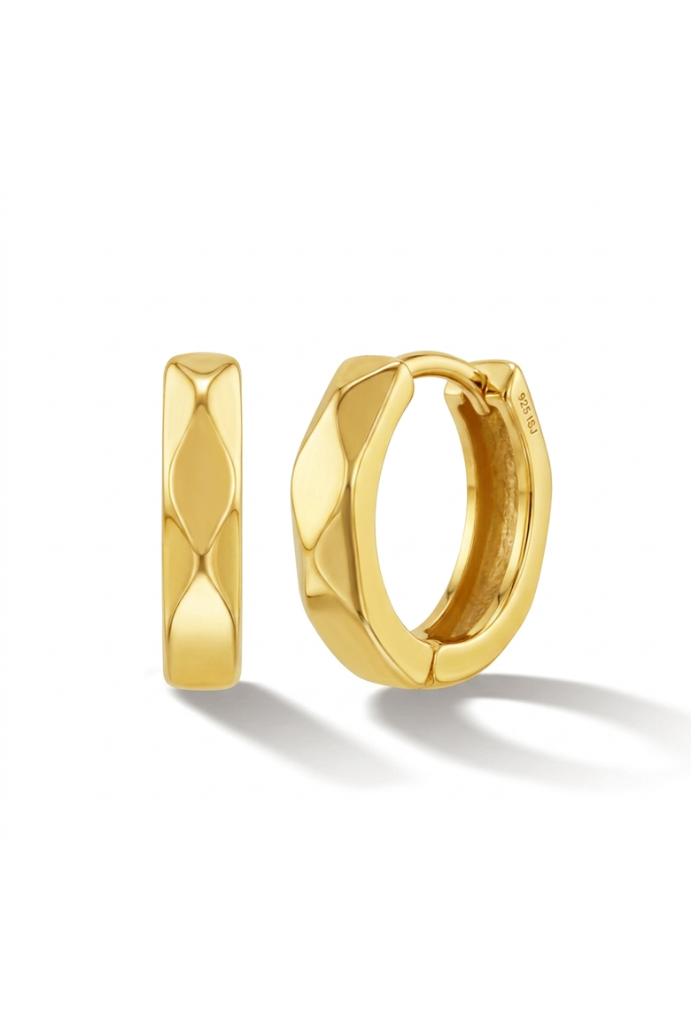 Hammered Plated Hoop Earrings, Main, color, Gold