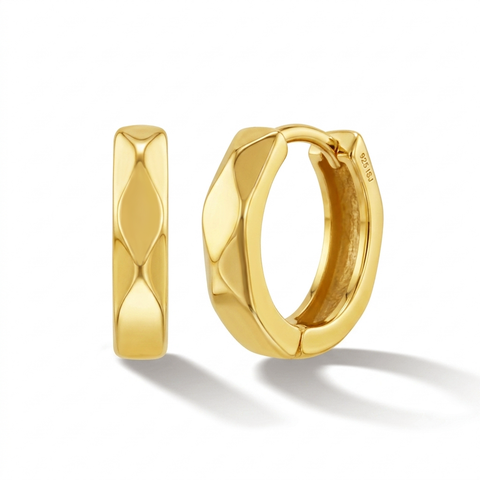Hammered Plated Hoop Earrings