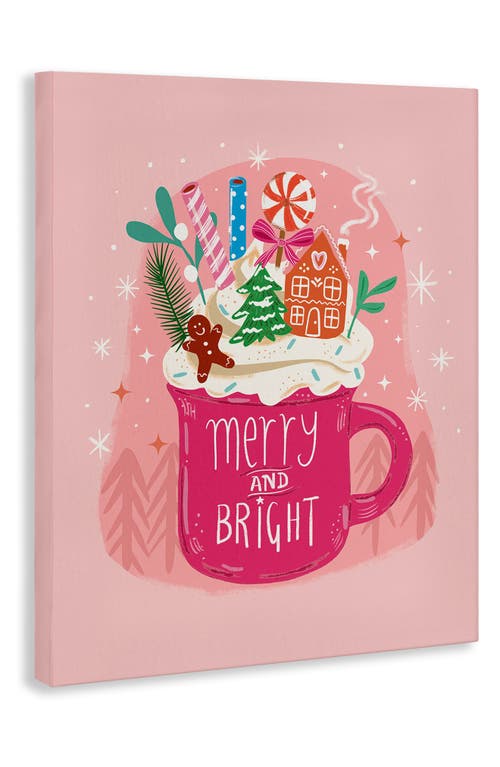 Stupell Industries Christmas Cocoa Dessert Canvas Wall Art In Pink