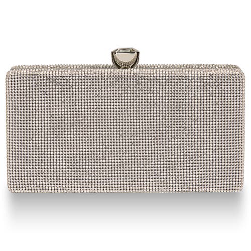Whiting & Davis Olivia Crystal Top Minaudiere In Silver
