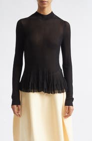 ASHLYN Meritt Ruffle Hem Mock Neck Sweater