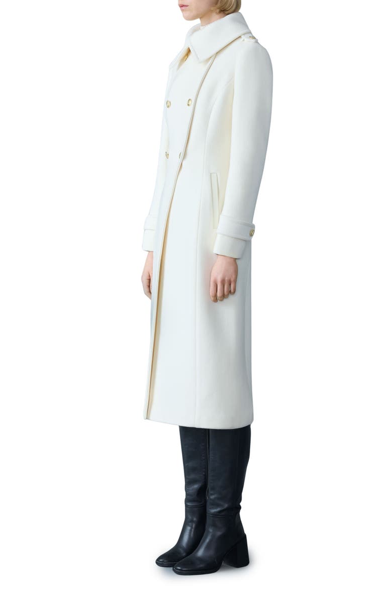 Elodie Double Breasted Military Maxi Coat, Alternate, color, CREAM