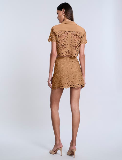 Bcbg Eyelet Button Down Polo In Brown