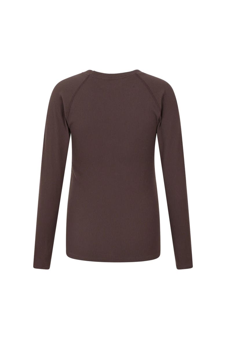 Carmel Ribbed Seamless Thermal Top, Alternate, color, Brown