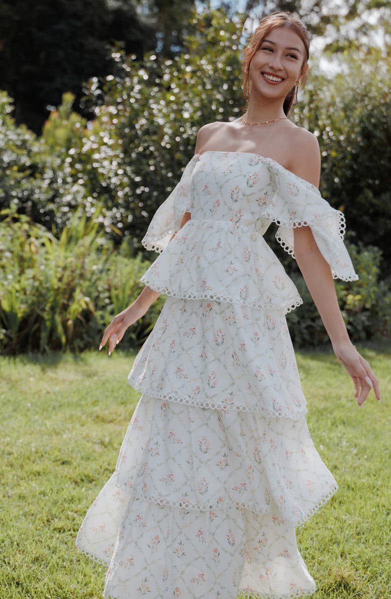 Petal & Pup Chapel Maxi Dress, Alternate, color, White Vintage Floral